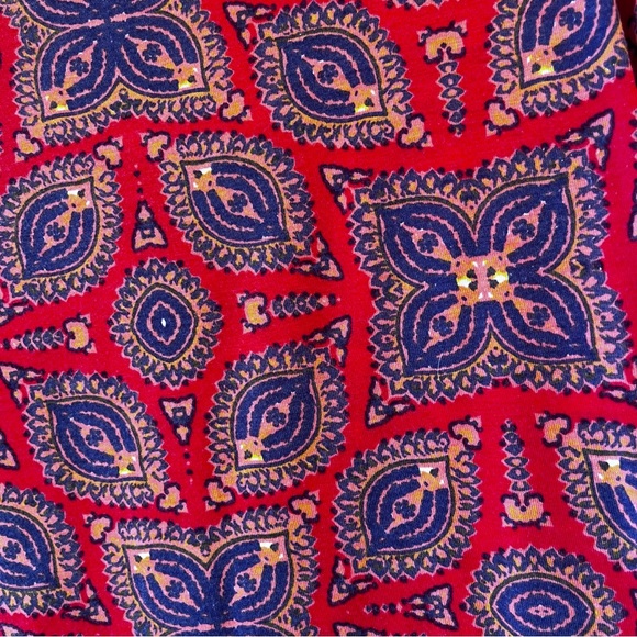 LuLaRoe Dress Jersey Soft geometric print red purple size XS - Picture 2 of 3